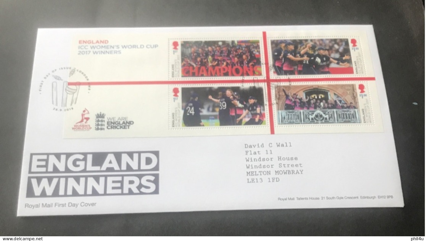 2019 GB England ICC Women’s World Cup With No Inserts FDCovers Miniature Sheet Collect As Used Stamps - Covers & Documents