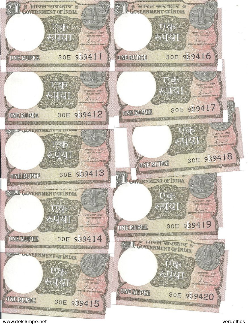 INDE 1 RUPEE 2017 UNC P 117 C ( 10 Billets ) - Indien