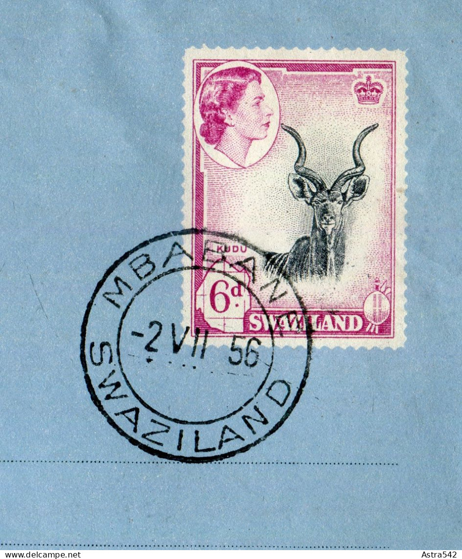 "SWAZILAND" 1956, Aerogramm K2 "MBABANE" (50012) - Swaziland (...-1967)