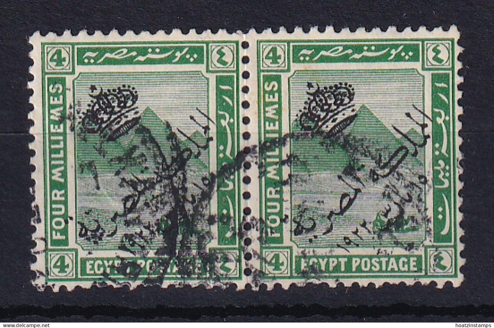 Egypt: 1922   Pictorial - 'The Kingdom Of Egypt' OVPT  SG101    4m     Used Pair - Gebruikt