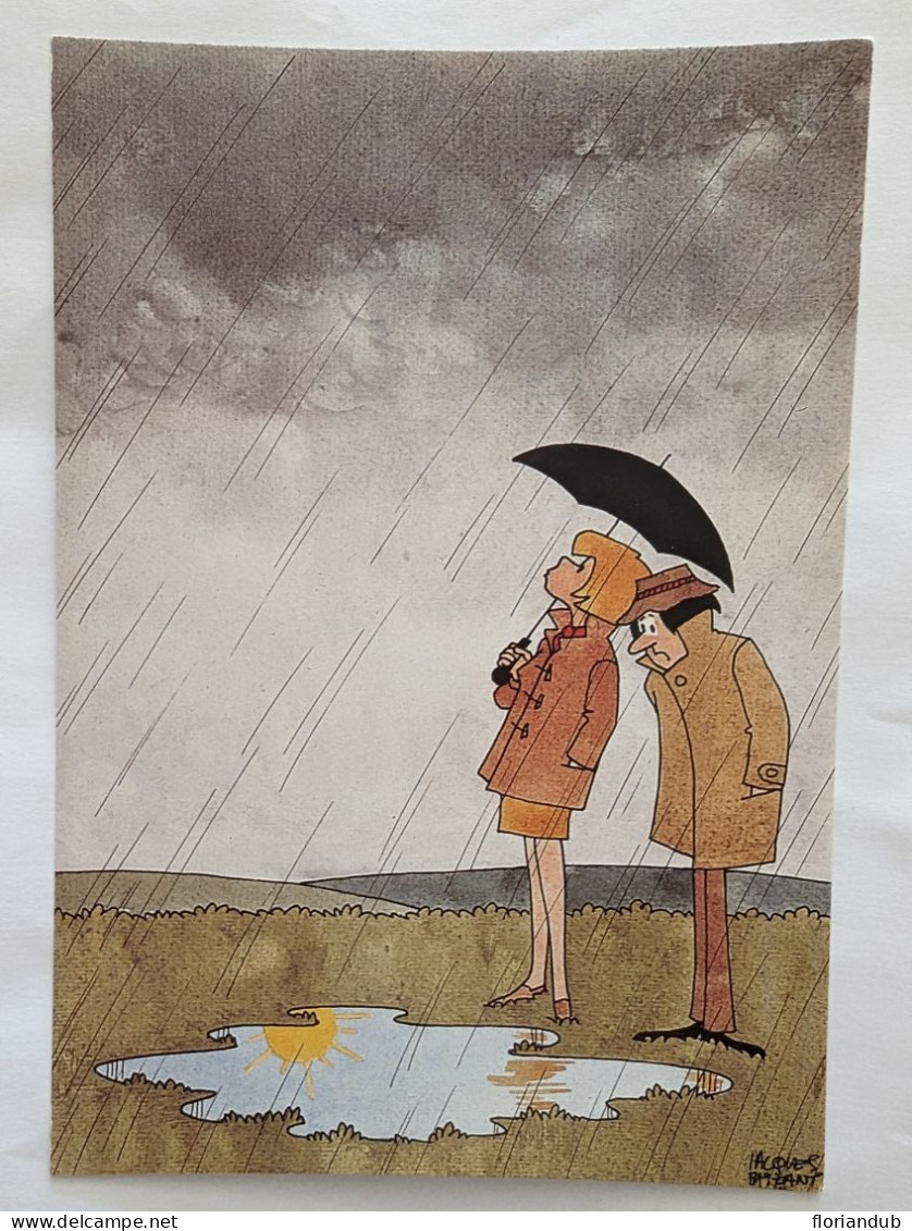 CP Humour GF - Illustrateur Jacques Faizant - Édition Franceco  - 17x12 Cm - Nº6 Ah C'est La Pluie De L'été Dernier Qui - Faizant