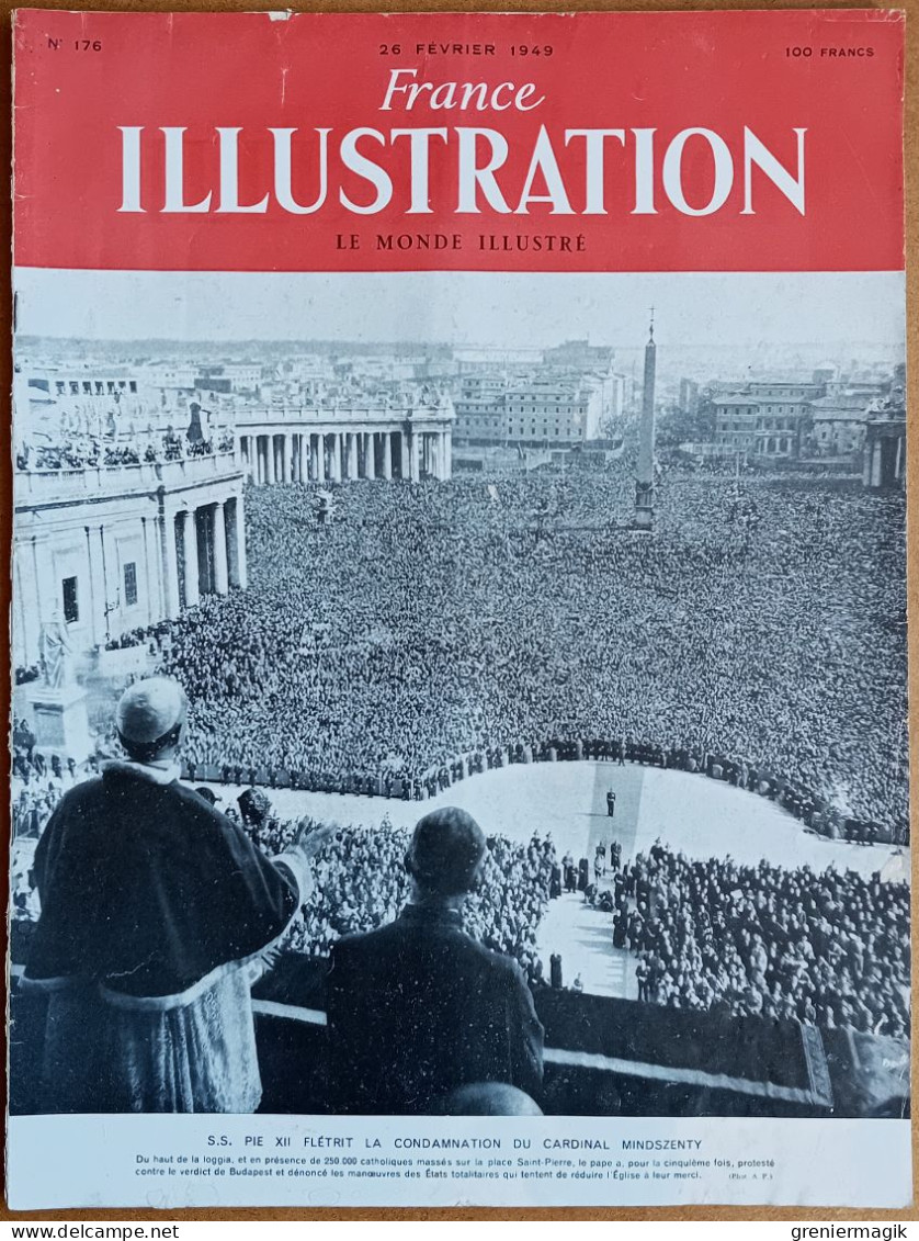 France Illustration N°176 26/02/1949 Cardinal Mindszenty/Agriculture/Casablanca Maroc/Racine Inconnu à Versailles/Népal - Allgemeine Literatur