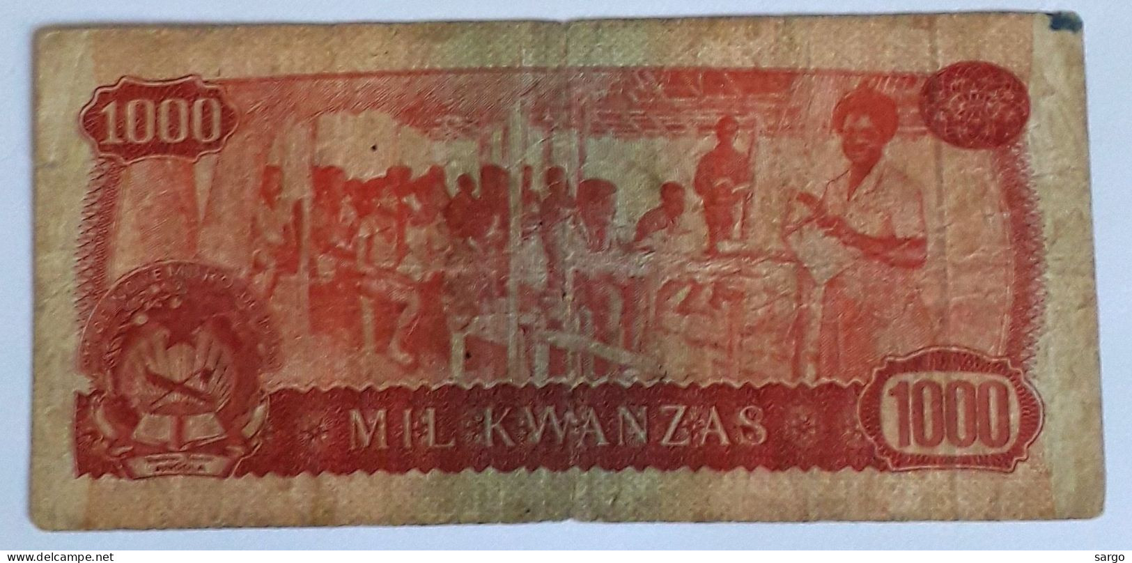 ANGOLA - 1000 KWANZAS  - 1976 - CIRC - P 113 - BANKNOTES - PAPER MONEY - CARTAMONETA - - Angola