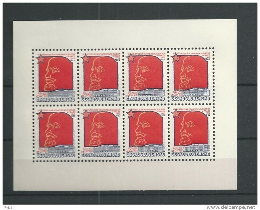 1982 MNH  Ceskoslovensko, Kleinbogen 2647 - Blocks & Sheetlets