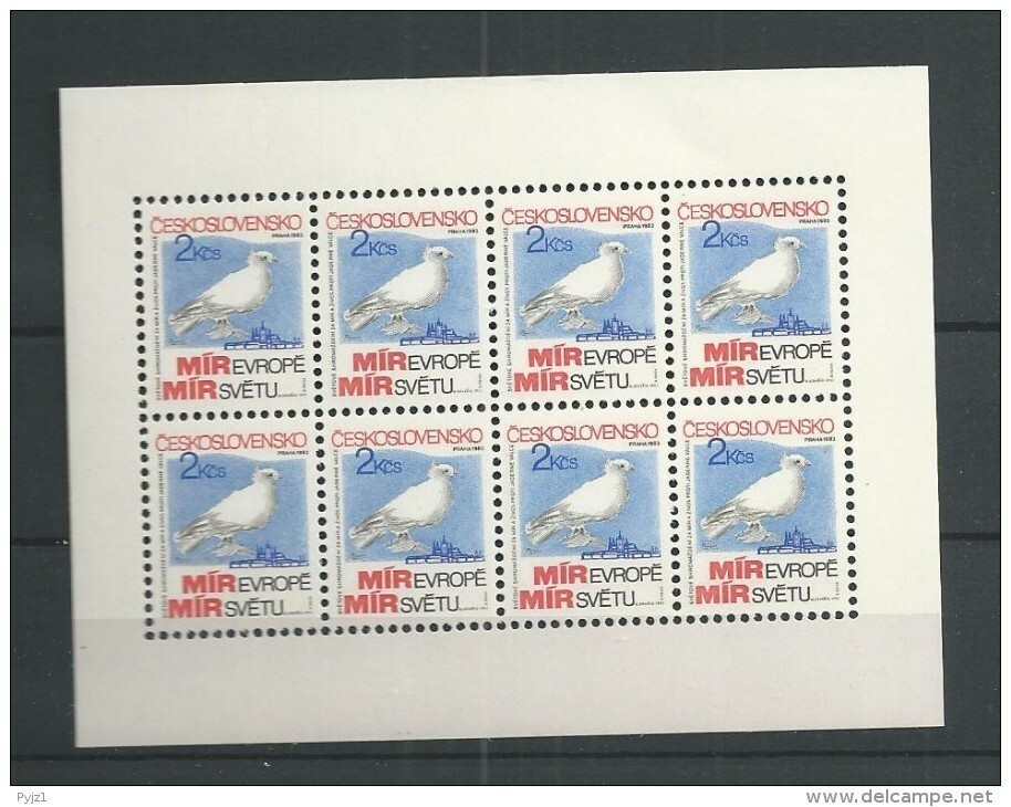1983 MNH  Ceskoslovensko, Kleinbogen 2720 - Blocks & Sheetlets