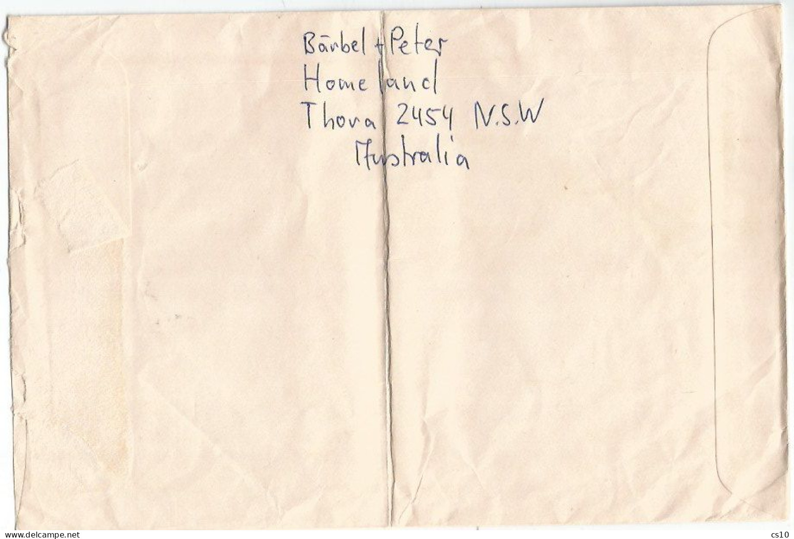 Australia Souvenir Sheet Terra Australis 1985 REALLY TRAVELLED On AirMailCV Bellingen 23may1985 To Germany - Cartas & Documentos