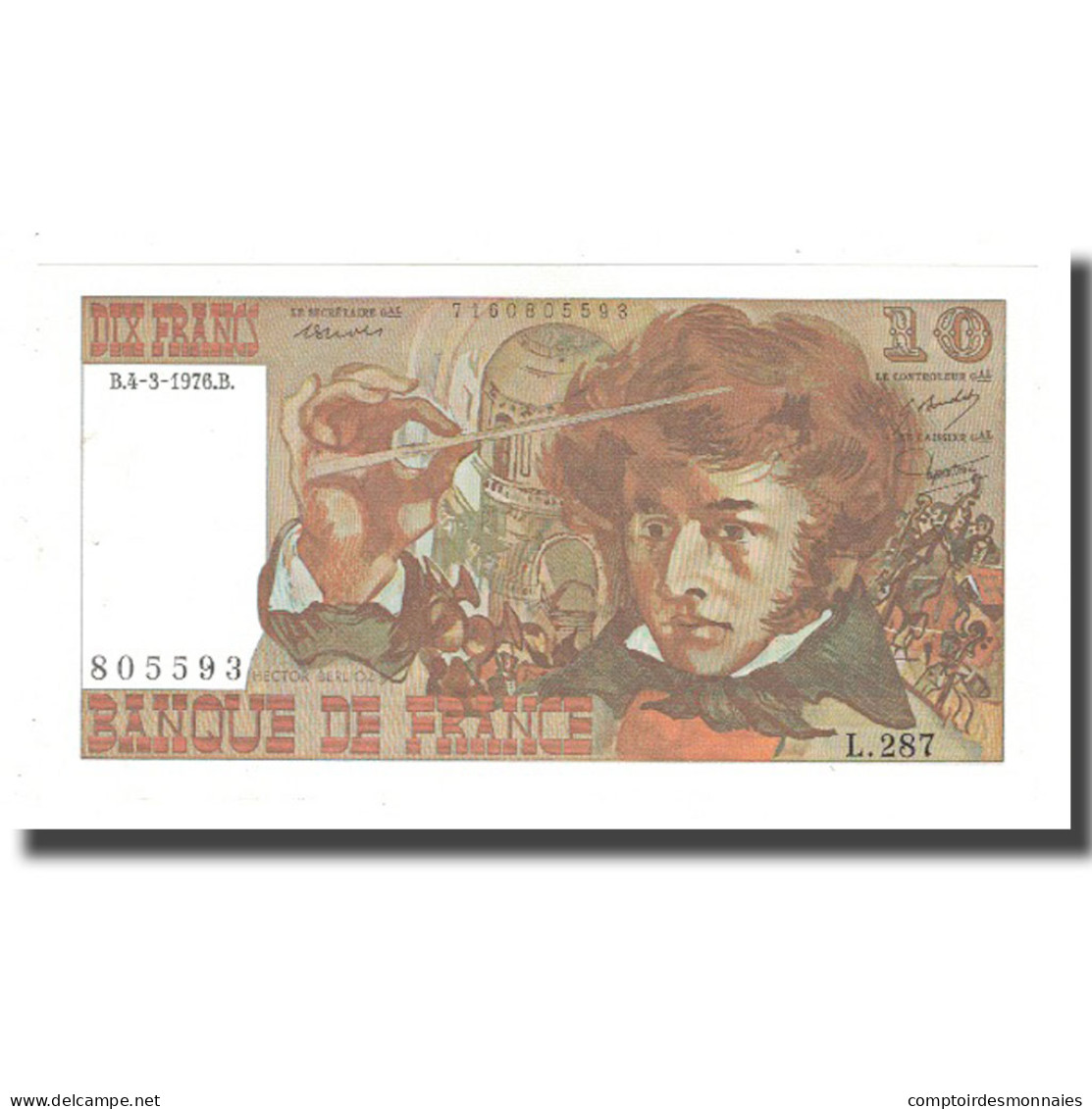 France, 10 Francs, Berlioz, 1976, 1976-03-04, NEUF, Fayette:63.18, KM:150c - 10 F 1972-1978 ''Berlioz''