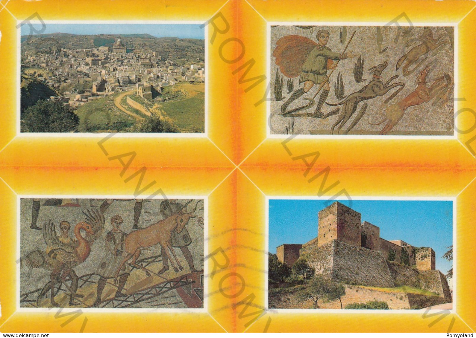 CARTOLINA  B6 PIAZZA ARMERINA,ENNA,SICILIA-STORIA,MEMORIA,CULTURA,RELIGIONE,IMPERO ROMANO,CRISTIANESIMO,VIAGGIATA 1994 - Enna