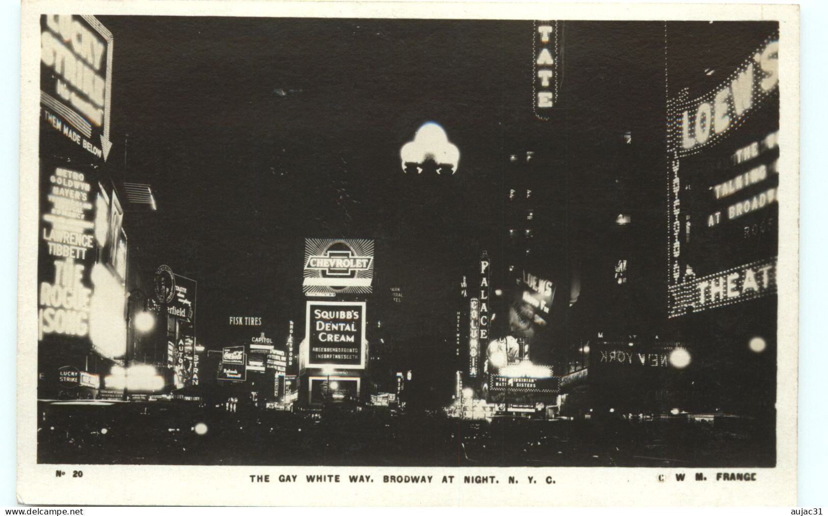 Etats-Unis - New York - The Gay White Way - Broadway - Brodway At Night - état - Broadway