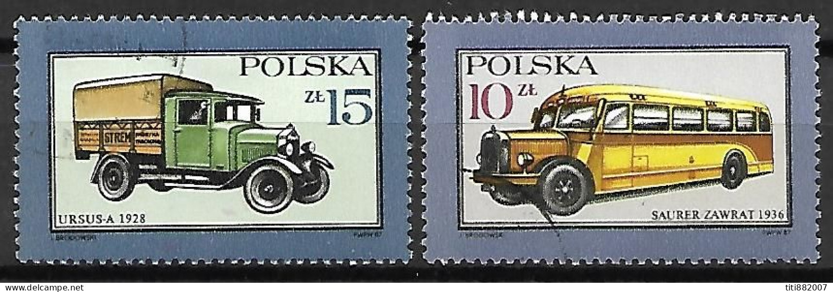 POLOGNE      -     CAMION   /  AUTO BUS      -     Oblitérés - Trucks