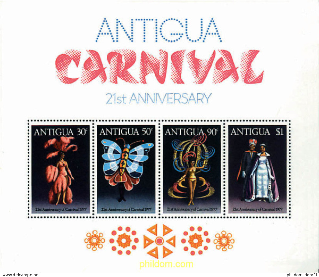 75600 MNH ANTIGUA 1977 21 AÑOS DE CARNAVAL EN ANTIGUA - Other & Unclassified