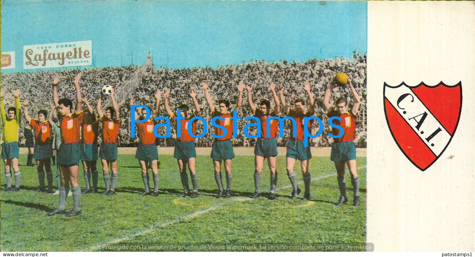 223780 ARGENTINA SOCCER FUTBOL EQUIPMENT CLUB ATLETICO INDEPENDIENTE & HERALDRY NO POSTAL POSTCARD - Argentine