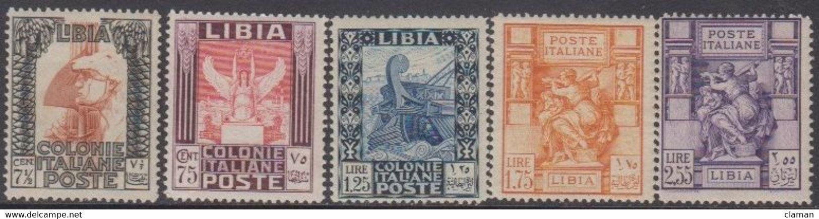 Italian Colonies-Italiennes (LIBIA) 1931 Pictorial/Sibyl - Pictural/Sibylle (5v.) - Libia