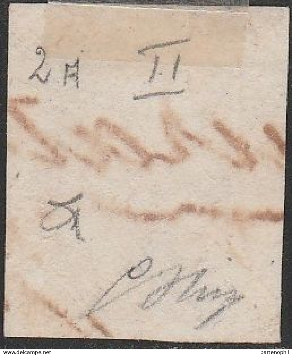 43 - Sicilia - 1859 - ½ Gr. Arancio N. 2a, II Tavola. Firmato Oliva. Cert. Todisco. Cat. € 7000,00. Molto Bello. SPL - Sicilia