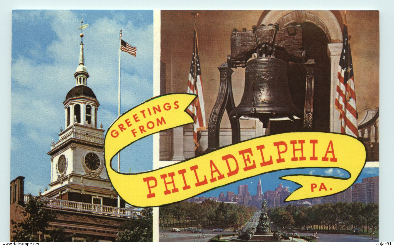 Etats-Unis - Pennsylvania - Cloches - Cloche Sur Une Vue - Greetings From - Multivues - Multiview - Bon état - Philadelphia