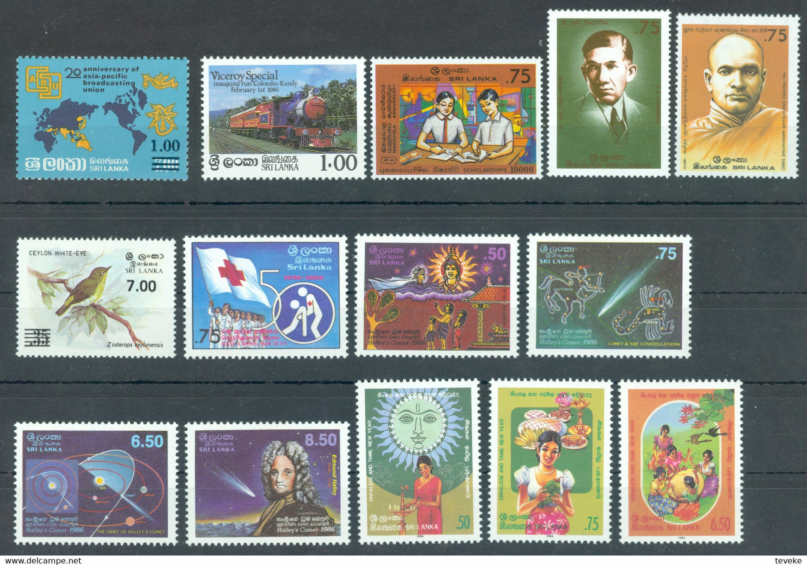 SRI LANKA/CEYLON 1986 00 - Michel Nr. 725-771 + BL 31-32 - MNH ** - YEARSET - Sri Lanka (Ceylan) (1948-...)