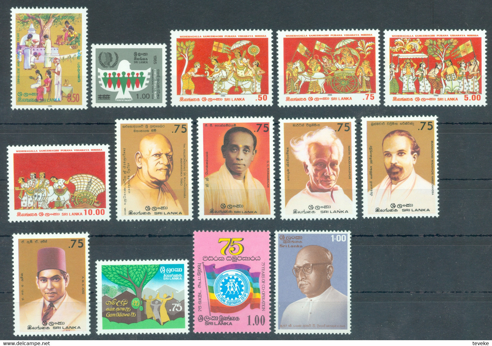 SRI LANKA/CEYLON 1986 00 - Michel Nr. 725-771 + BL 31-32 - MNH ** - YEARSET - Sri Lanka (Ceylan) (1948-...)