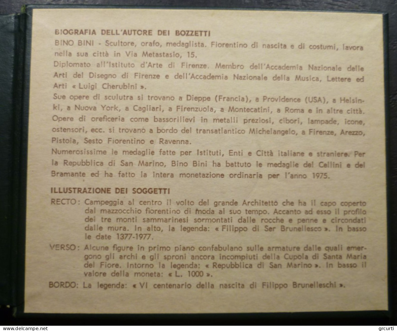 San Marino - 1.000 Lire 1977 - 600 Nascita Filippo Brunelleschi - Gig. 181 - KM# 72 - Saint-Marin