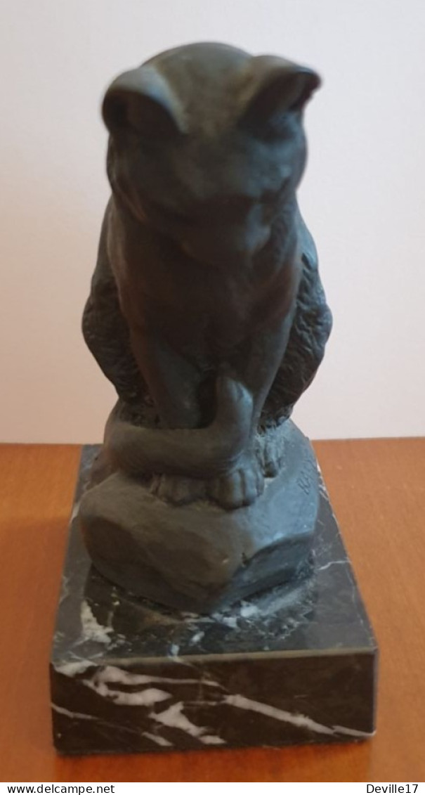 REPRODUCTION SCULPTURE DU CHAT ASSIS D'ANTOINE LOUIS BARYE - Andere & Zonder Classificatie