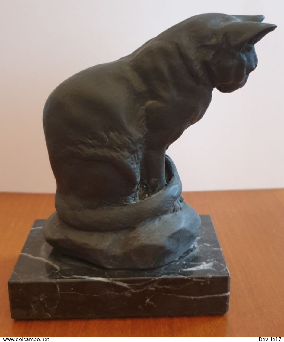 REPRODUCTION SCULPTURE DU CHAT ASSIS D'ANTOINE LOUIS BARYE - Andere & Zonder Classificatie