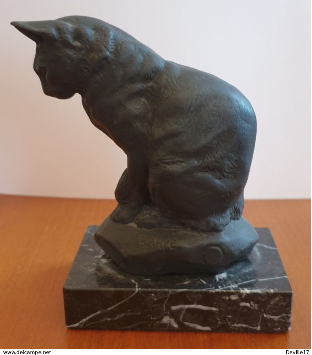 REPRODUCTION SCULPTURE DU CHAT ASSIS D'ANTOINE LOUIS BARYE - Otros & Sin Clasificación