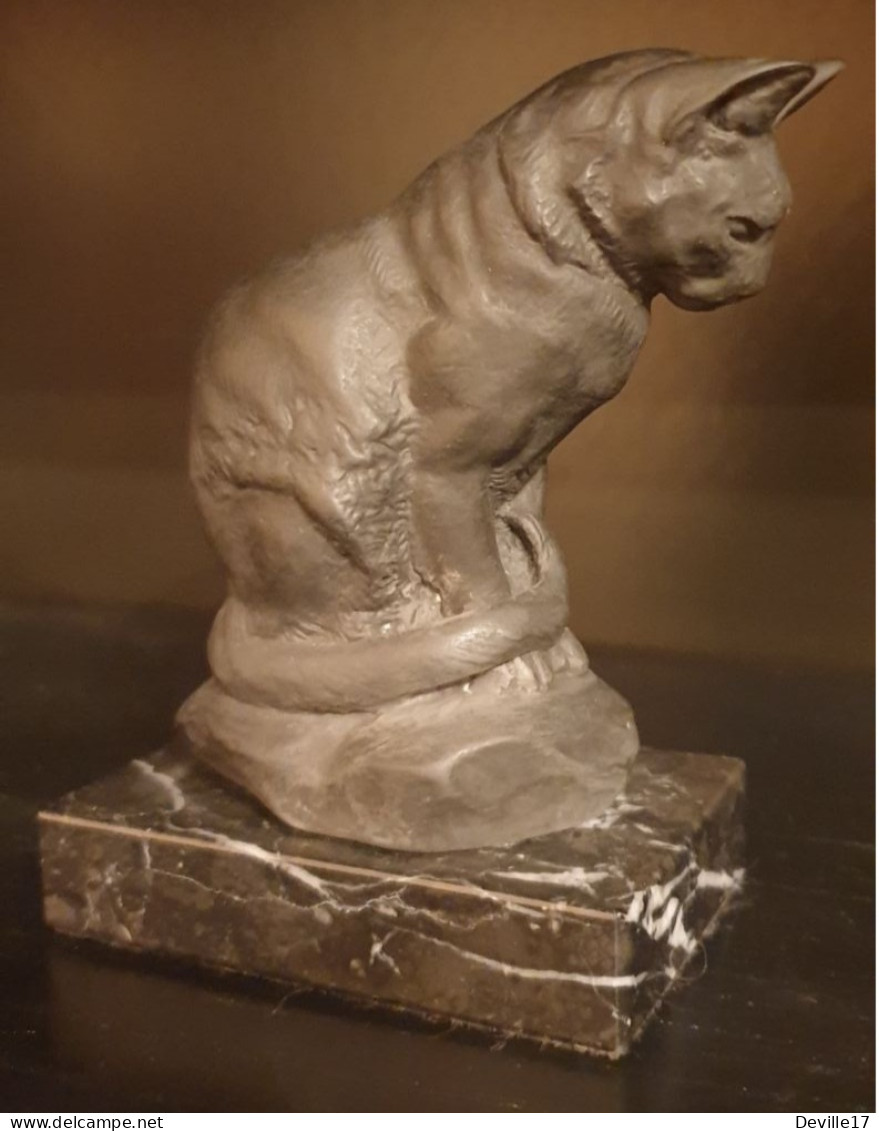 REPRODUCTION SCULPTURE DU CHAT ASSIS D'ANTOINE LOUIS BARYE