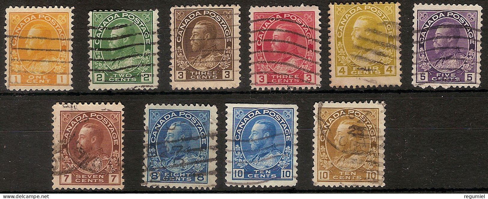 Canada U  108/117 (o) Usado. 1918 - Used Stamps