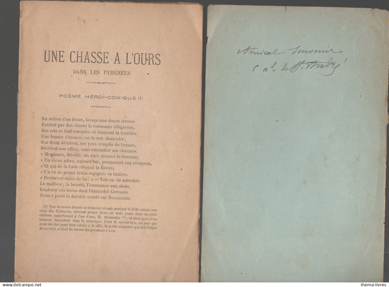 E Du Pin De Saint André : Une Chasse à L'ours Dans Les Pyrénées  1885 (avec Envoi De L'auteur) (PPP46282) - Caccia/Pesca