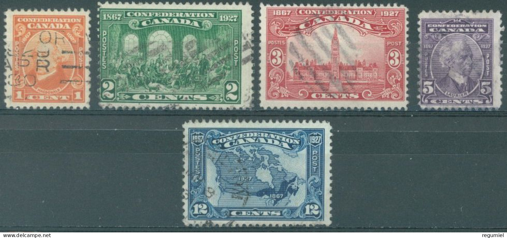 Canada U  121/125 (o) Usado. 1927 - Gebruikt