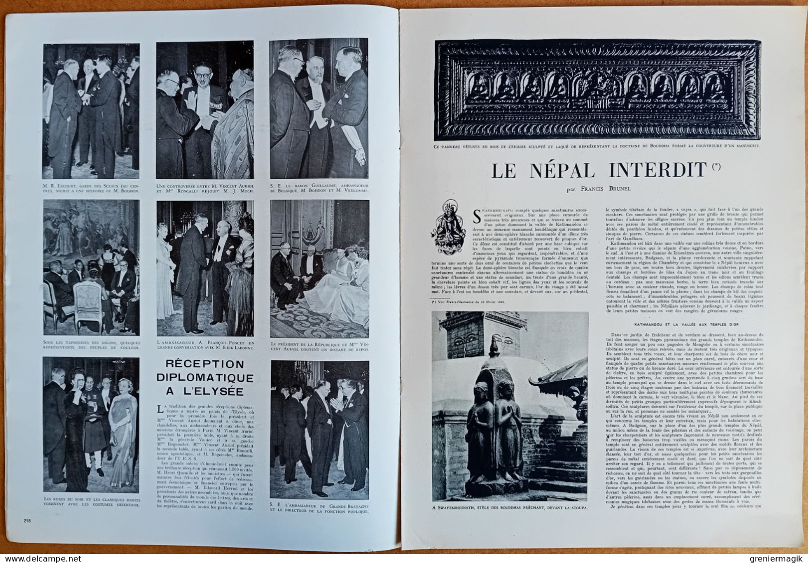France Illustration N°177 05/03/1949 Népal/Ile Maurice/Joséphine Baker/Supervielle/Proust/Salon Arts Ménagers/Israël - Informaciones Generales