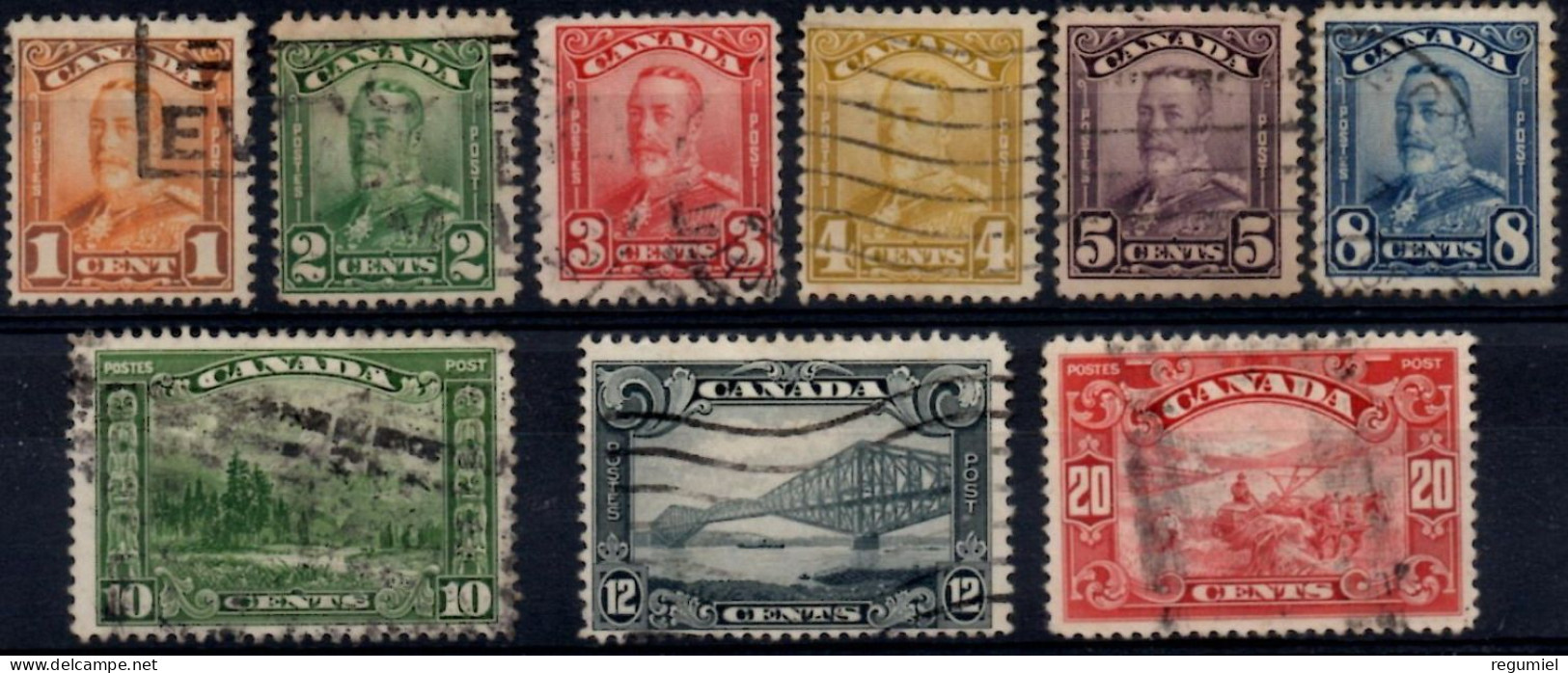 Canada U  129/137 (o) Usado. 1927 - Usati