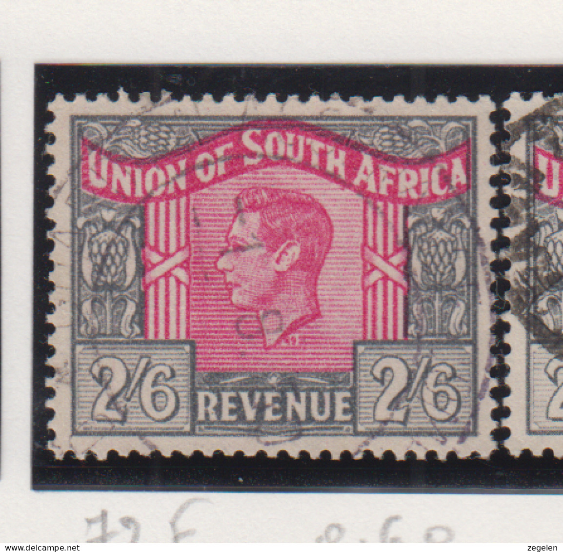 Zuid-Afrika Fiskale Zegel(revenue) Cat. J Barefoot: Revenue JAAR 1949 Nr 72 Engelse Tekst - Altri & Non Classificati