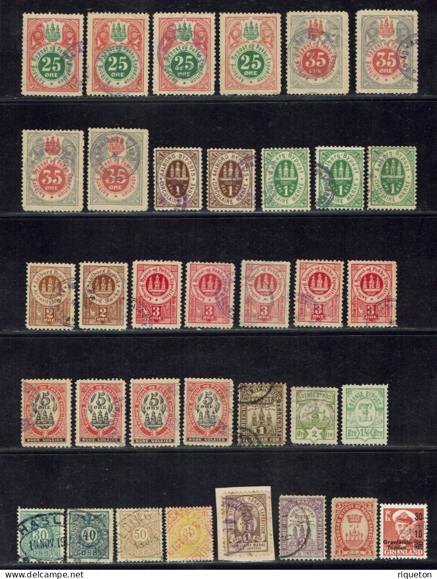 Danemark. Ensemble De 35 Timbres Fiscaux. - Fiscali