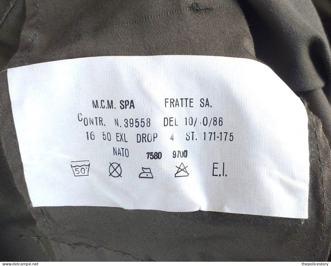 Giacca pantaloni mimetica verde NATO E.I. tg. 50 del 1986 originale mai usata