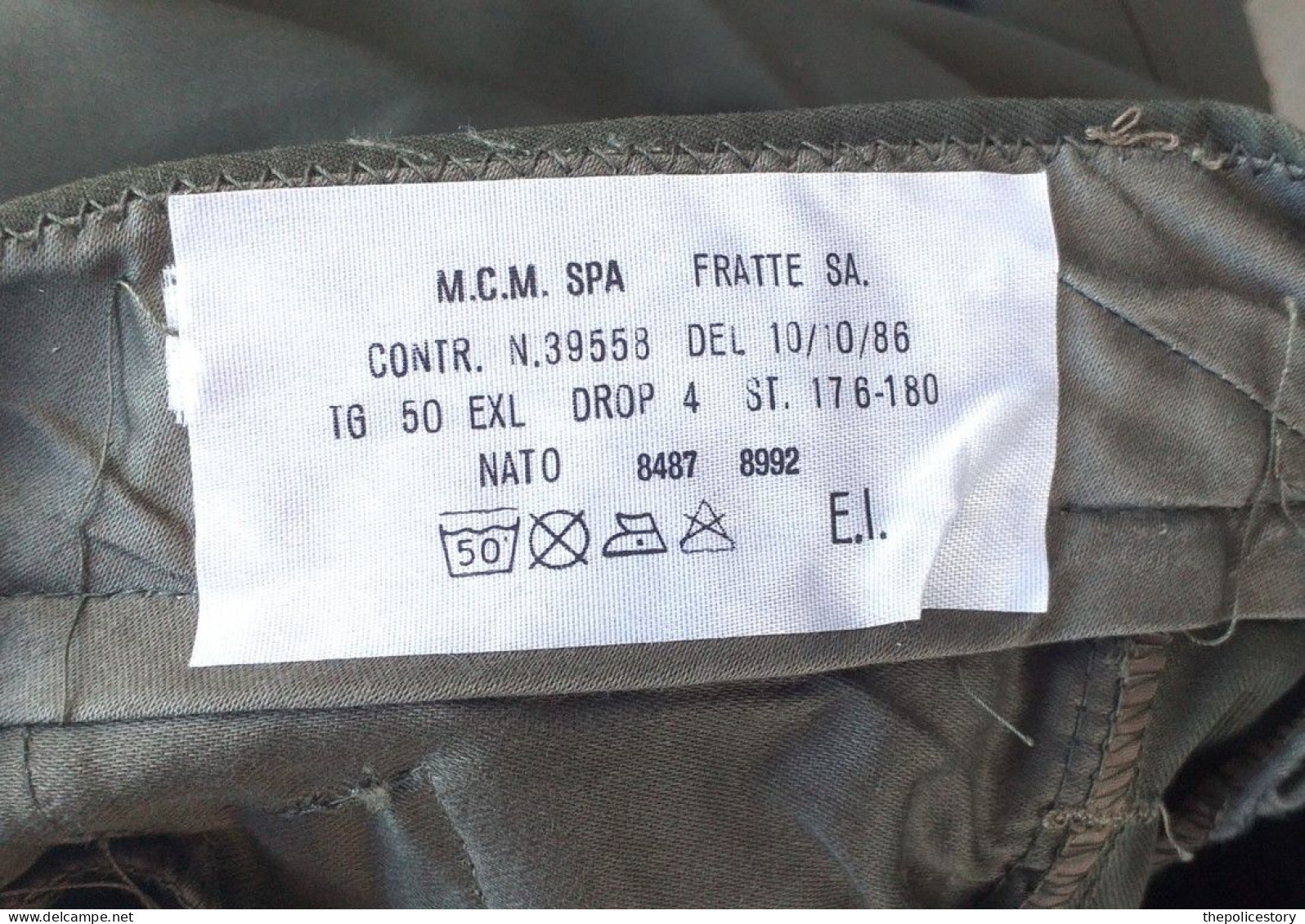 Giacca pantaloni mimetica verde NATO E.I. tg. 50 del 1986 originale mai usata