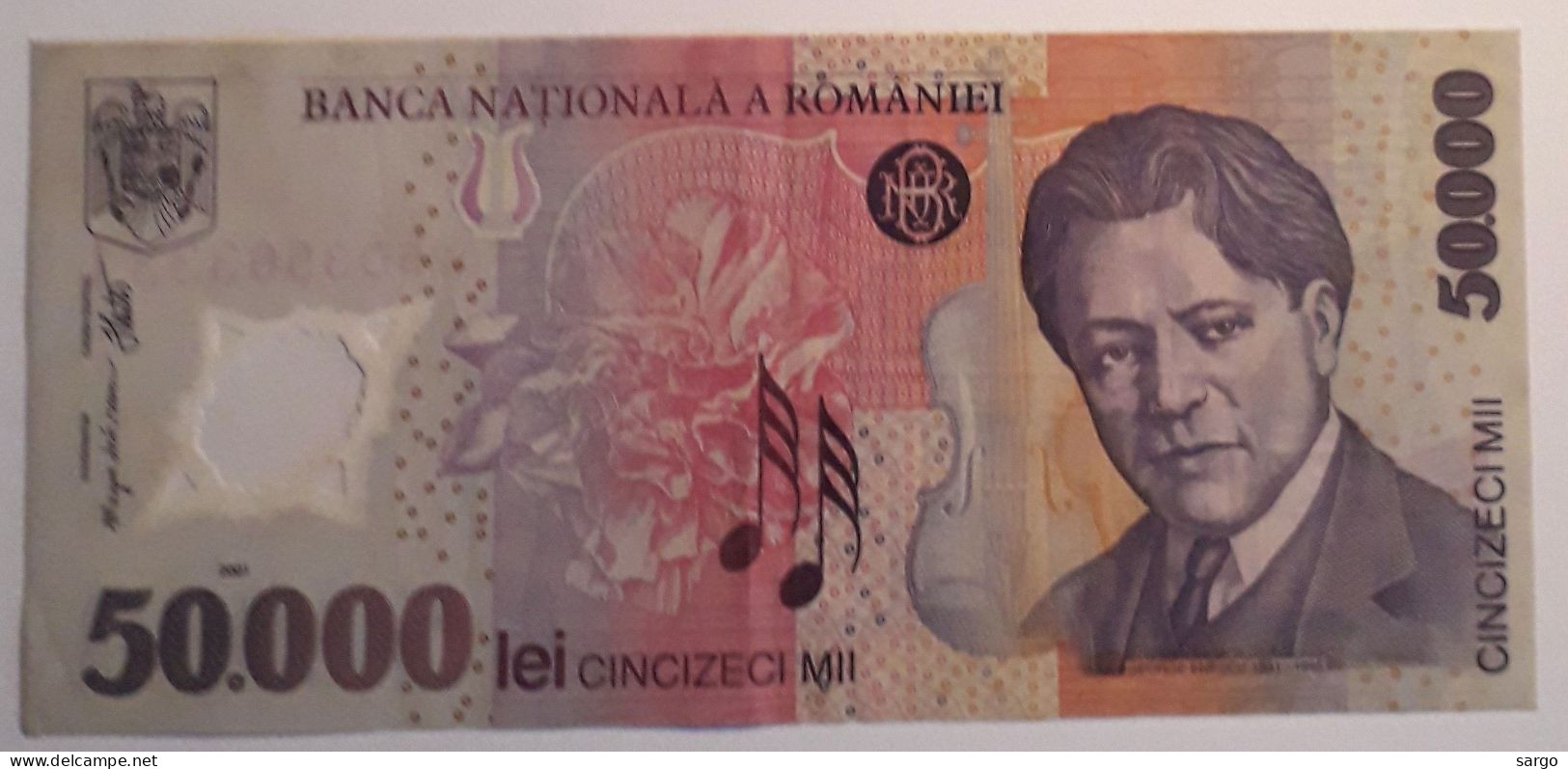 ROMANIA - 50.000 LEI  - 2001 - VF - P 113 - POLYMER - BANKNOTES - PAPER MONEY - CARTAMONETA - - Roumanie