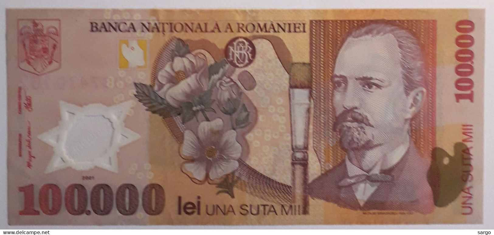 ROMANIA - 100.000 LEI  - 2001 -  XF - P 114 - POLYMER - BANKNOTES - PAPER MONEY - CARTAMONETA - - Roumanie