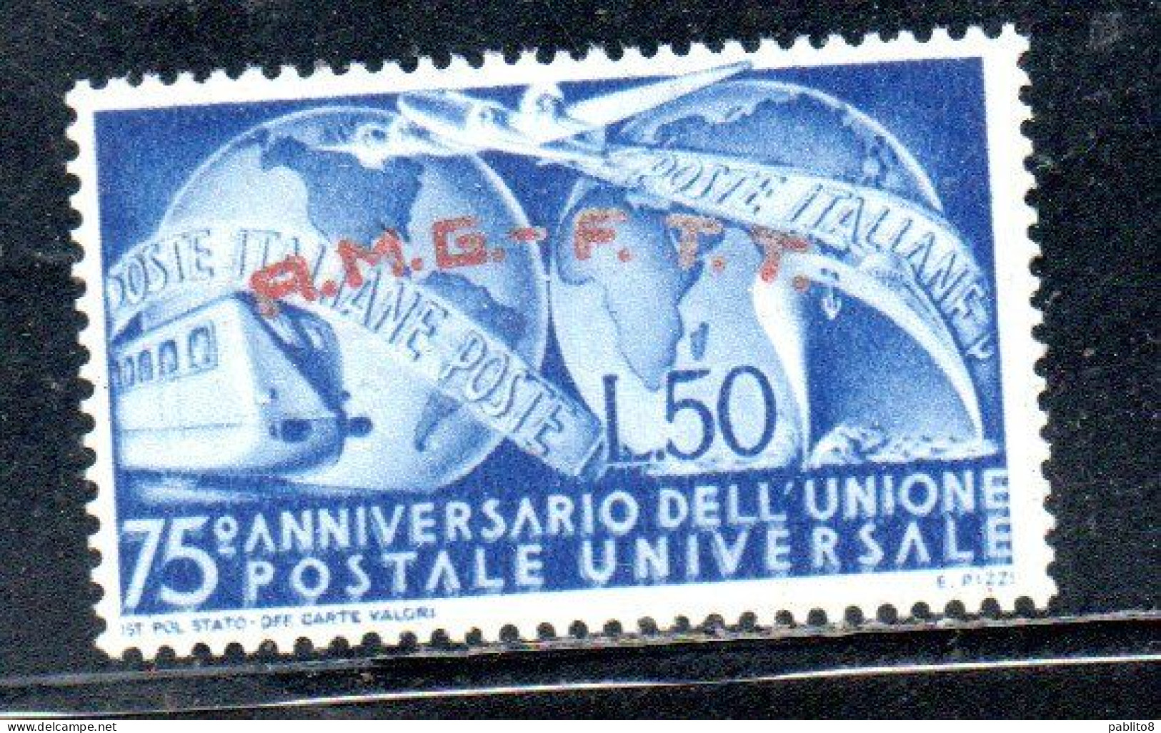 TRIESTE A 1949 AMG - FTT SOPRASTAMPATO D'ITALIA ITALY OVERPRINTED UPU LIRE  MNH - Used