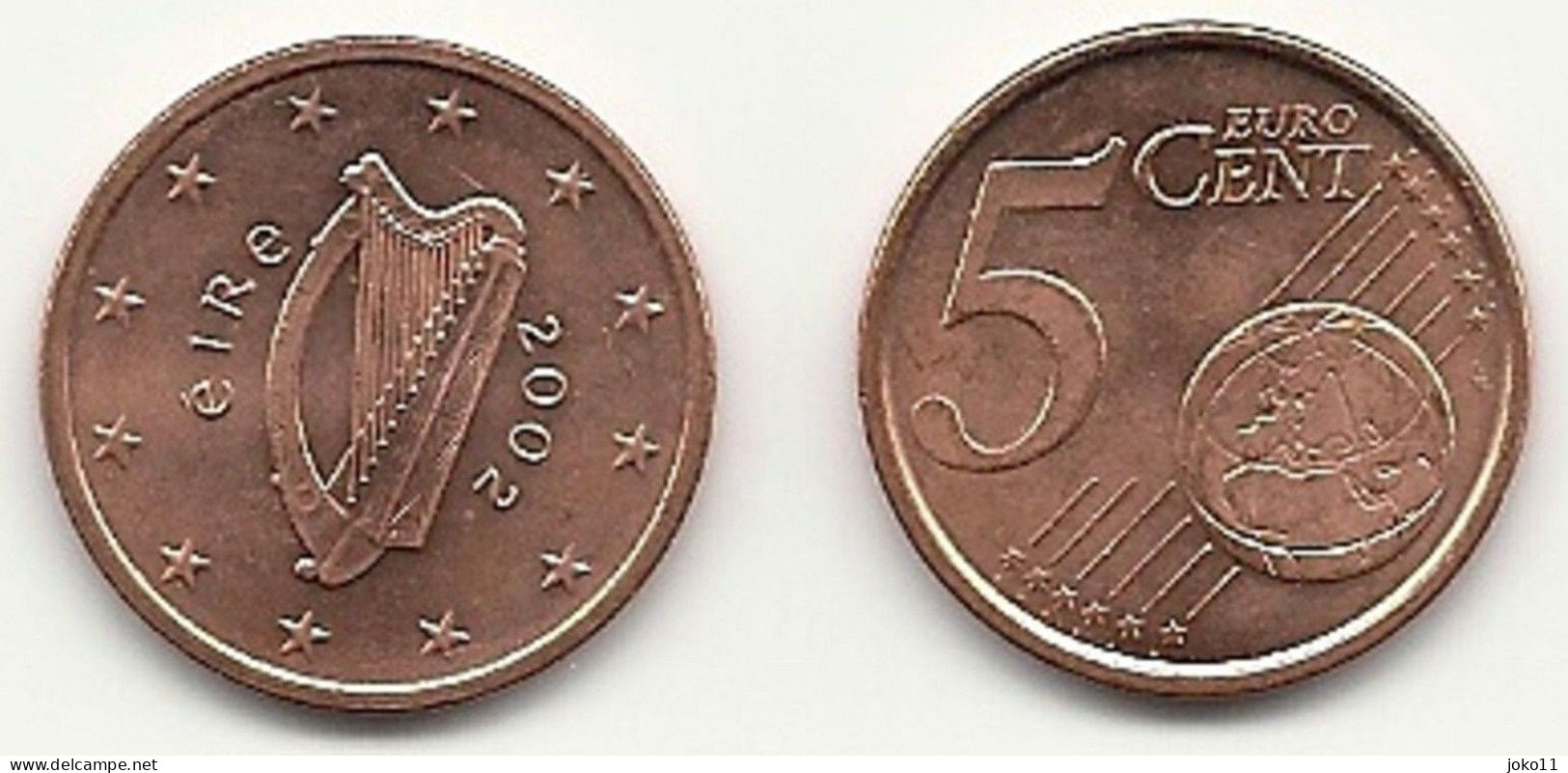 Irland, 5 Cent, 2002,  Vz, Sehr Gut Erhaltene Umlaufmünzen - Irlanda