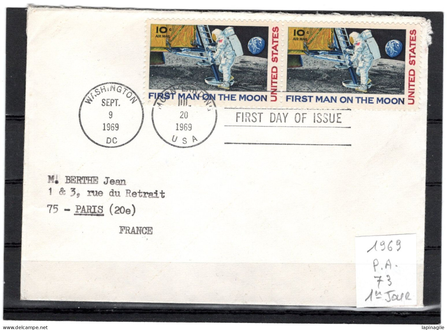 USA 1969 PA N° 73 1er Jour - FDC