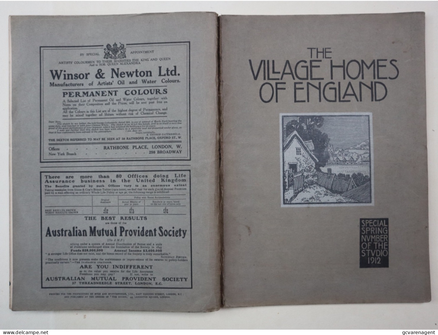 THE VILLAGE HOMES OF ENGLAND THE STUDIO 1912 - 163 PAGES ) BON ETAT - 29 X 21 CM    VOIR SCANS - Architecture/ Design