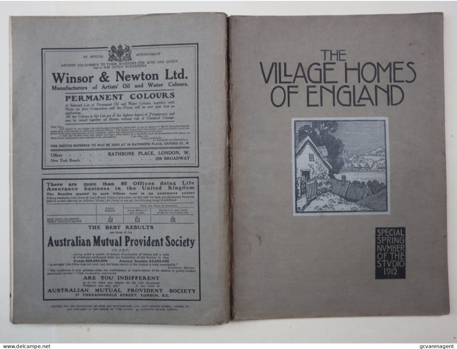 THE VILLAGE HOMES OF ENGLAND THE STUDIO 1912 - 163 PAGES ) BON ETAT - 29 X 21 CM    VOIR SCANS - Arquitectura /Diseño