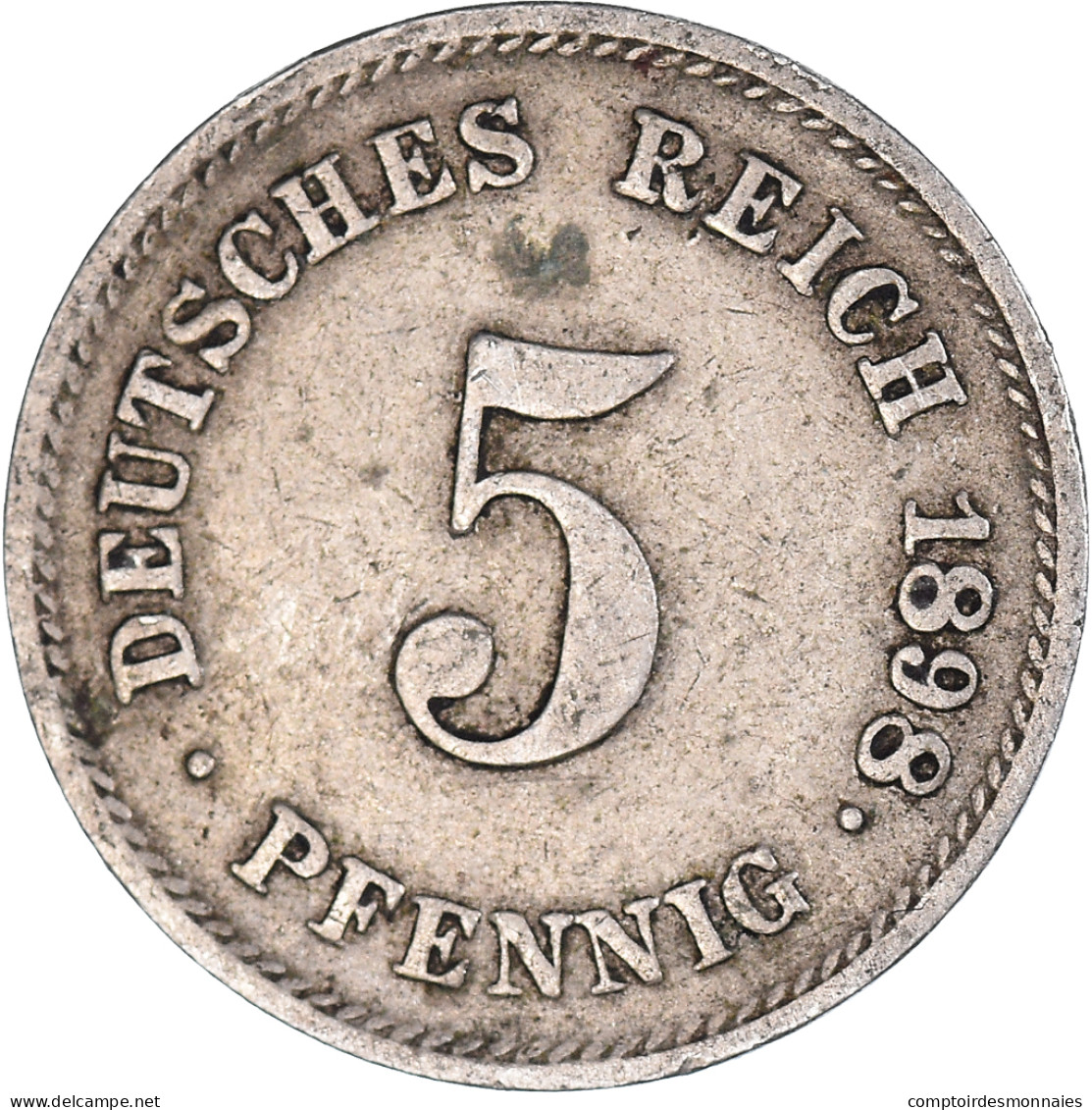 Monnaie, Empire Allemand, 5 Pfennig, 1898 - 5 Pfennig