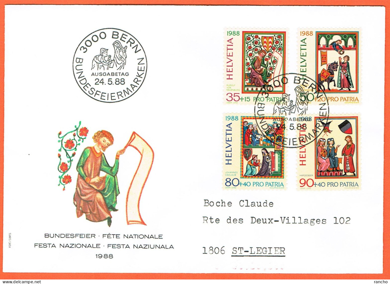 1xFDC PRO/P. SERIE . DE COLLECTION . C/.S.B.K. Nr:B219/22. Y&TELLIER Nr:1300/03. MICHEL Nr:1372/75. - FDC