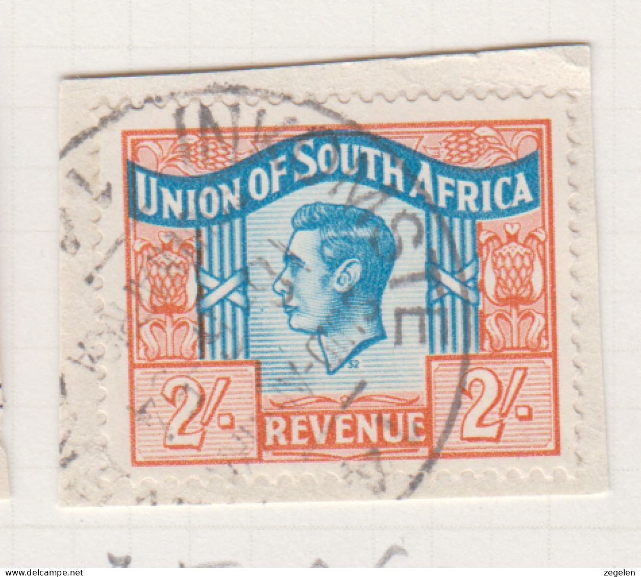 Zuid-Afrika Fiskale Zegel(revenue) Cat. J Barefoot: Revenue JAAR 1952 Nr 71 Engelse Tekst Op Fragment - Other & Unclassified