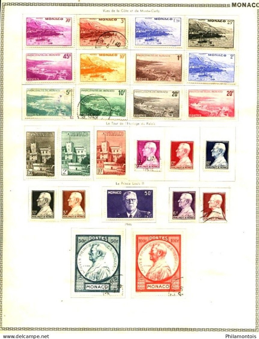 MONACO - Collection 1920 / 1952 - Neufs Et Oblitérés - Dont Séries PA Bosio Et J.O. 1948 - Cote Env. 535 Eur - Bon état. - Collections, Lots & Series