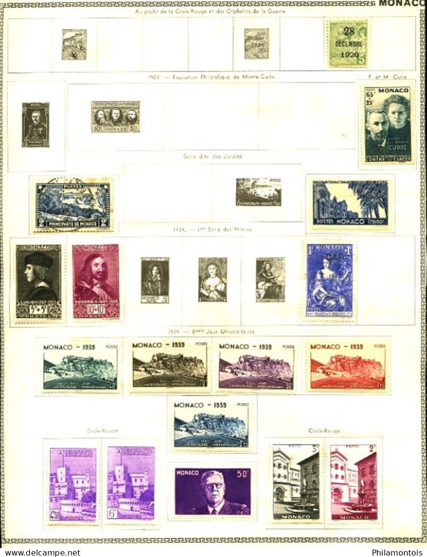 MONACO - Collection 1920 / 1952 - Neufs Et Oblitérés - Dont Séries PA Bosio Et J.O. 1948 - Cote Env. 535 Eur - Bon état. - Collections, Lots & Séries
