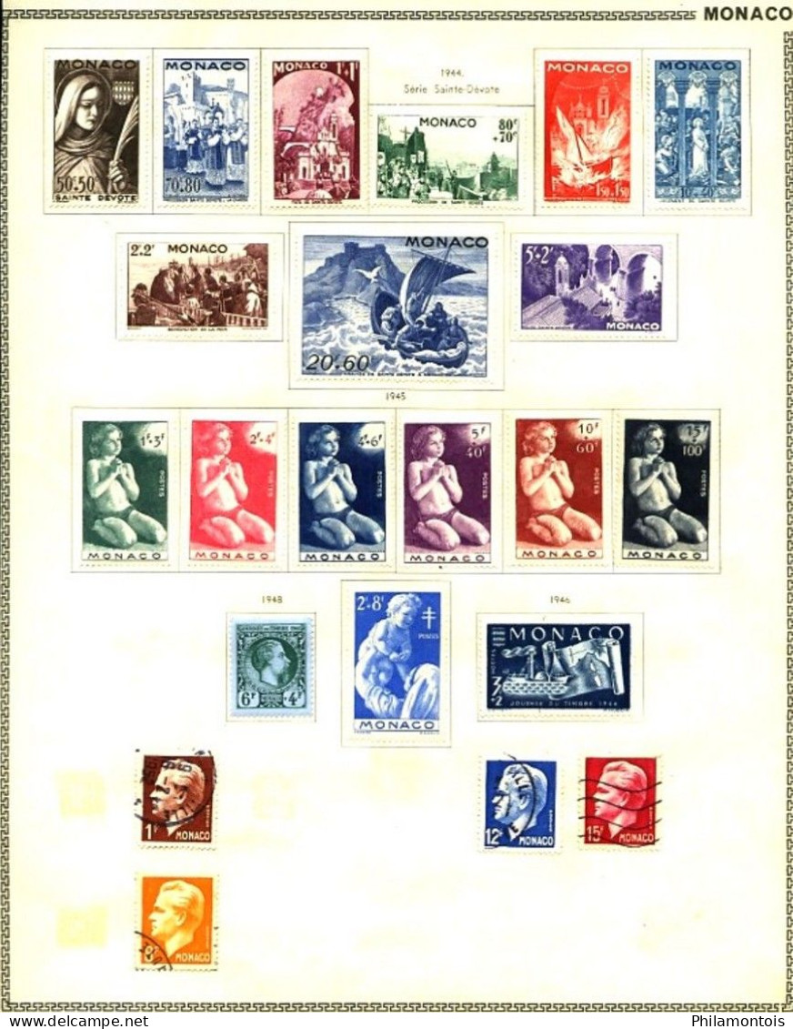 MONACO - Collection 1920 / 1952 - Neufs Et Oblitérés - Dont Séries PA Bosio Et J.O. 1948 - Cote Env. 535 Eur - Bon état. - Collections, Lots & Séries