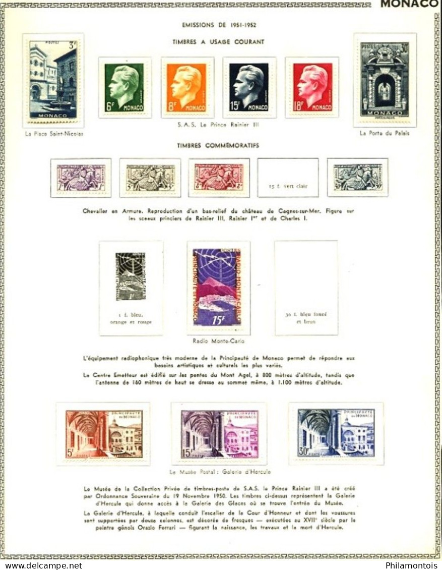 MONACO - Collection 1920 / 1952 - Neufs et Oblitérés - Dont séries PA Bosio et J.O. 1948 - Cote env. 535 Eur - Bon état.