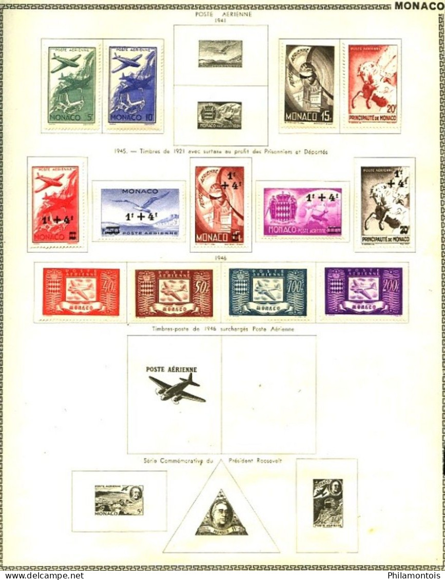 MONACO - Collection 1920 / 1952 - Neufs et Oblitérés - Dont séries PA Bosio et J.O. 1948 - Cote env. 535 Eur - Bon état.